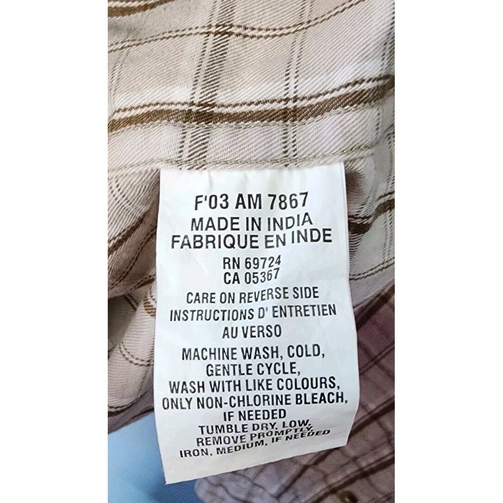 Columbia Sportswear Men's Shirt XL L/S Button Down Tan Plaid Check‎ 100% Cotton - Picture 4 of 11